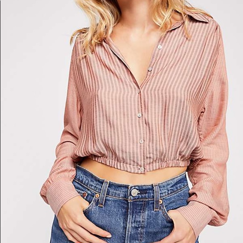 Striped Button-Down Top